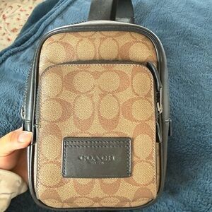 Coach Tan and Black Men's Belt Bag